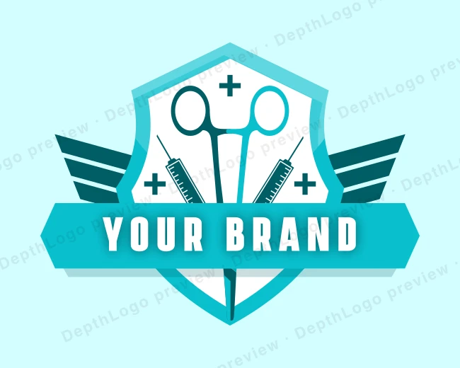Surgery Tool Shield logo template for Your Brand