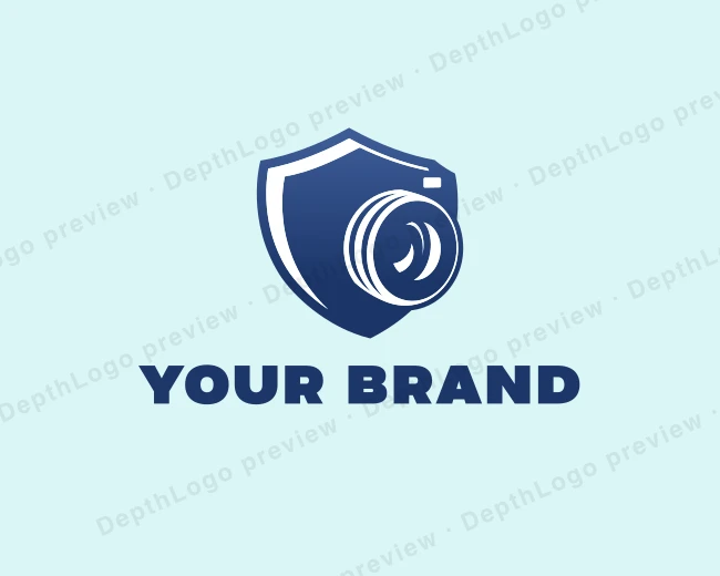 Surveillance Camera Shield logo template for Your Brand