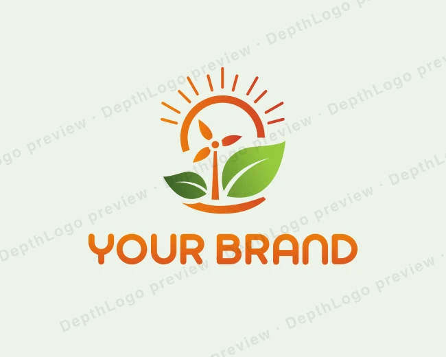Sustainable Windmill Energy logo template for Your Brand