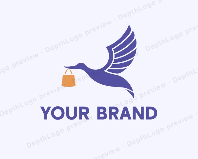 Swan Delivery Courier logo template for Your Brand
