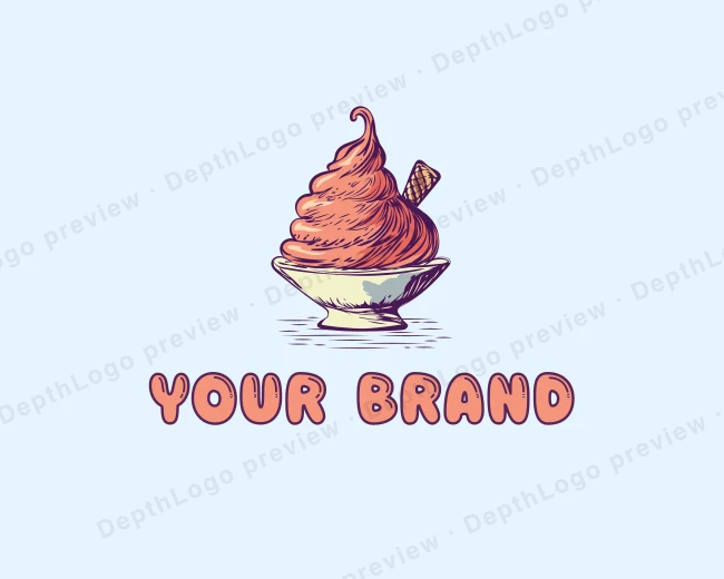 Sweet Ice Cream logo template for Your Brand
