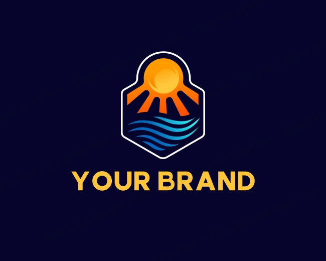 Swimming Beach Resort logo template for Your Brand