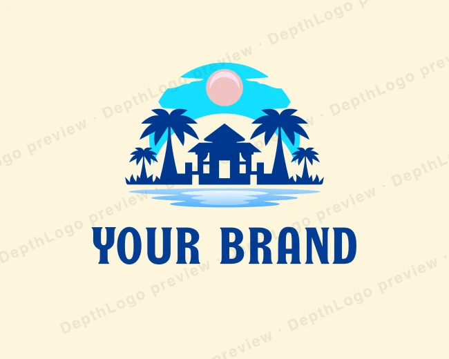 Swimming Pool Resort logo template for Your Brand