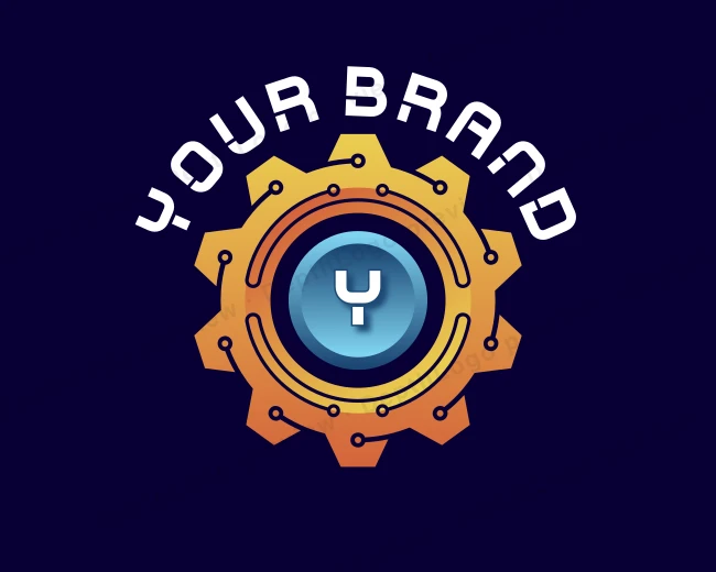Tech Gear Circuit logo template for Your Brand