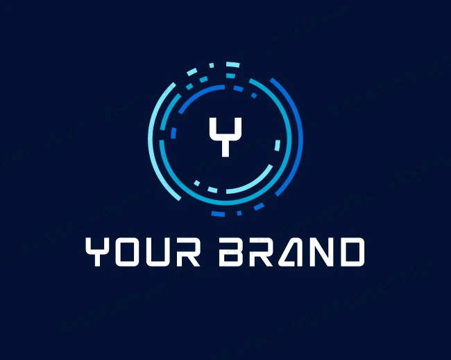 Technology Circle Digital logo template for Your Brand