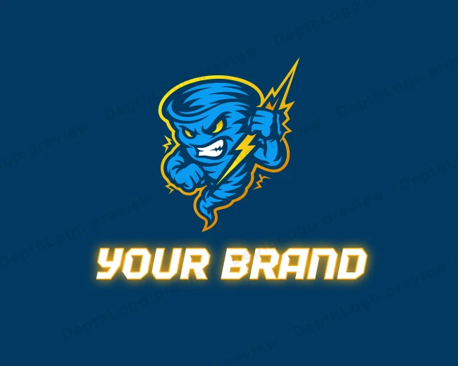 Tornado Thunder Gaming logo template for Your Brand