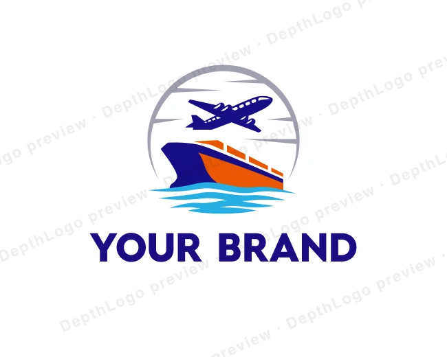 Transport Airplane Ship logo template for Your Brand