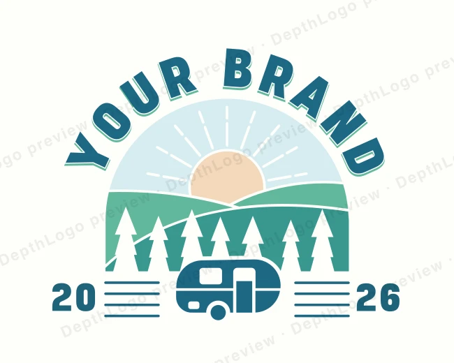 Travel Camping Trailer logo template for Your Brand