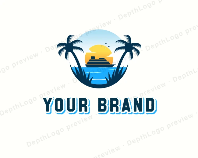 Travel Cruise Tourism logo template for Your Brand