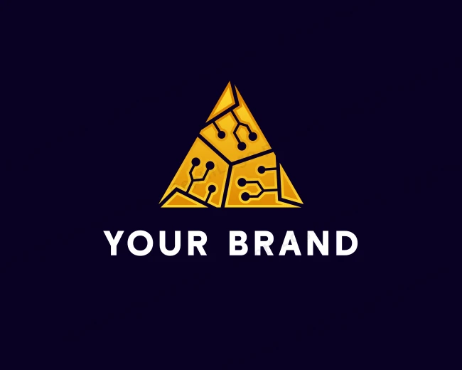 Triangle Tech Circuit logo template for Your Brand