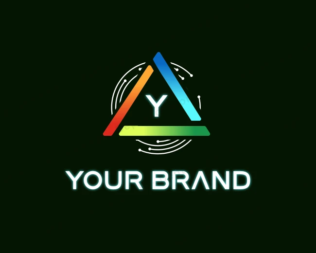 Triangle Tech Circuit logo template for Your Brand