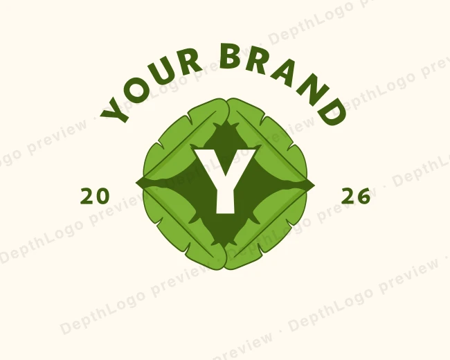 Tropical Banana Leaf logo template for Your Brand