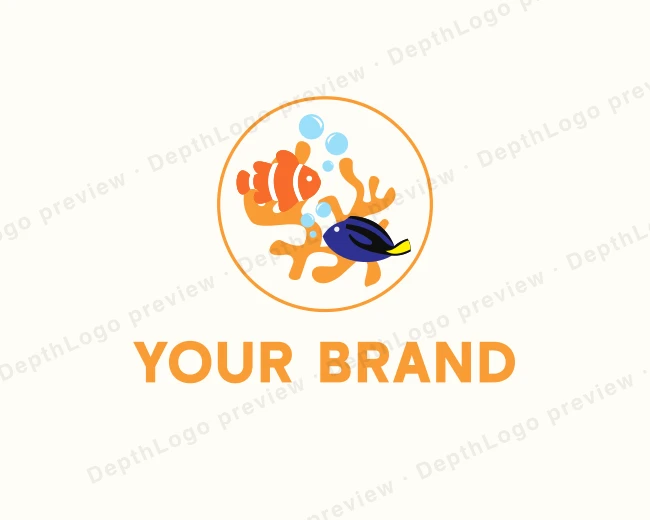 Tropical Fish Aquarium logo template for Your Brand