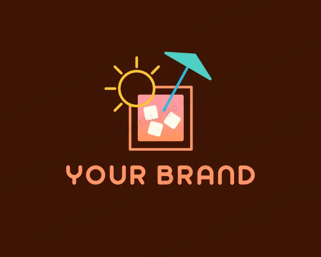 Tropical Summer Drink logo template for Your Brand