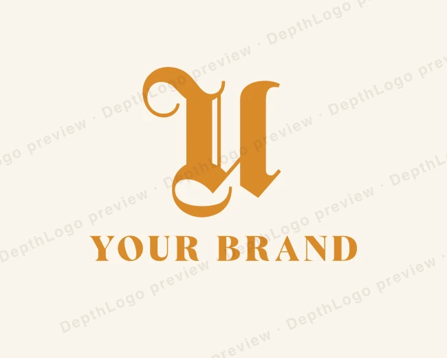 Typography Gothic Letter U logo template for Your Brand