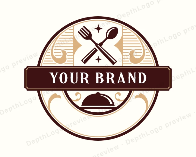 Utensil Platter Restaurant logo template for Your Brand