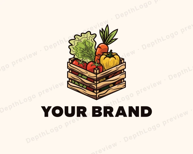 Vegetable Harvest Crate logo template for Your Brand
