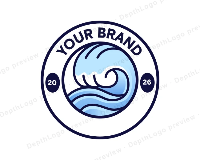 Wave Ocean Beach logo template for Your Brand