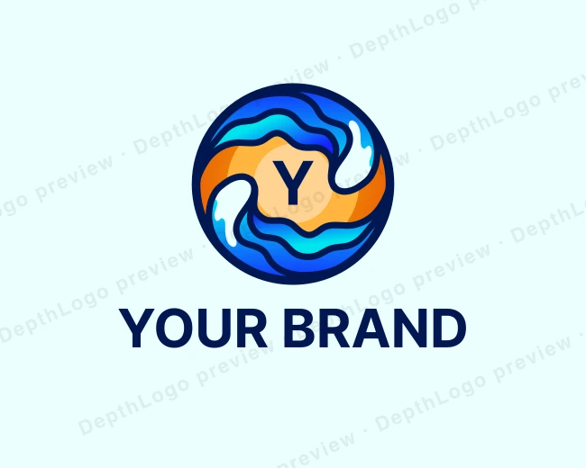 Wave Ocean Resort logo template for Your Brand