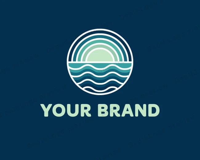 Waves Ocean Resort logo template for Your Brand