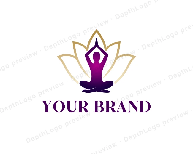 Wellness Lotus Yoga logo template for Your Brand