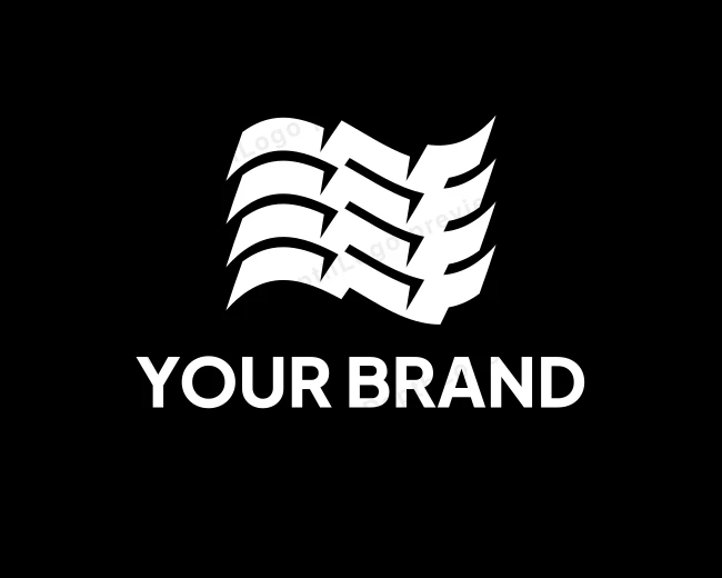 White Abstract Flag logo template for Your Brand