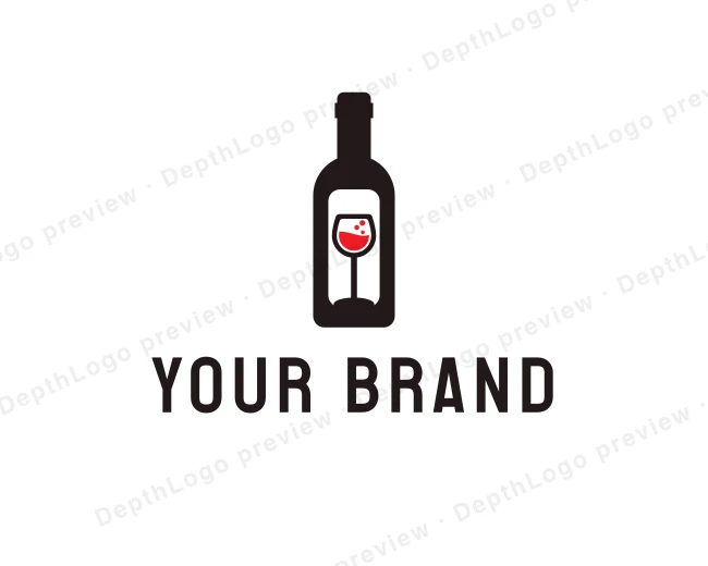 Wine Bottle Label logo template for Your Brand
