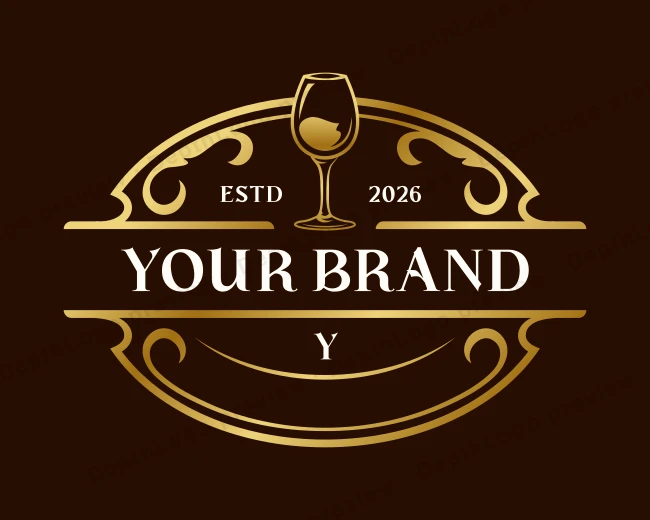 Wine Glass Beverage logo template for Your Brand