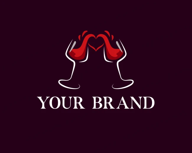 Wine Glass Drink logo template for Your Brand