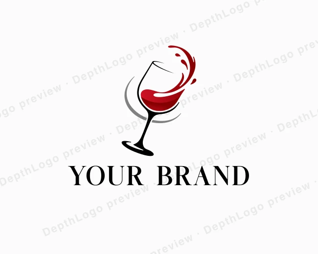 Wine Glass Liquor logo template for Your Brand