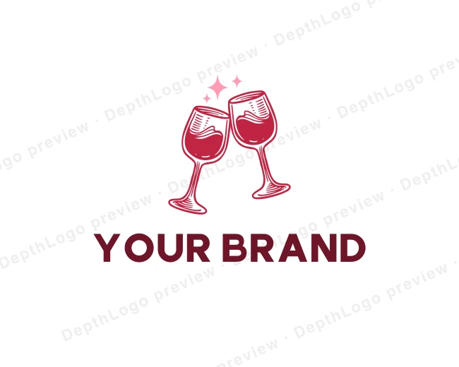 Wine Glass Party logo template for Your Brand