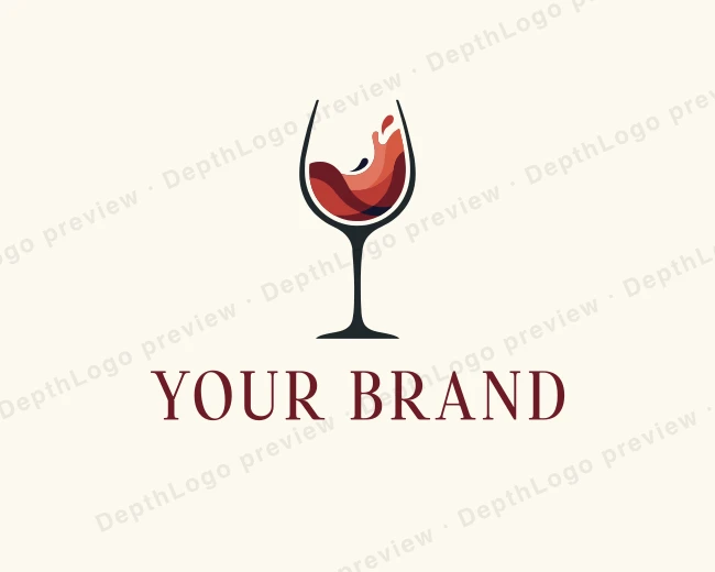 Wine Glass Winery logo template for Your Brand