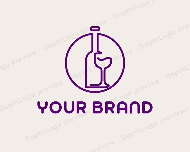 Wine Liquor Bar logo template for Your Brand