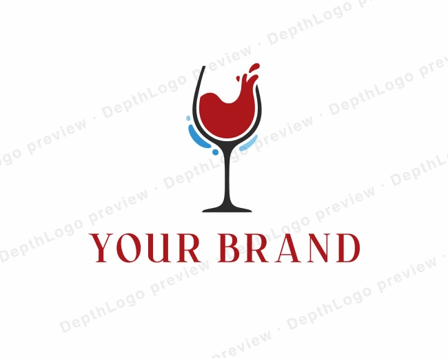 Winery Wine Glass logo template for Your Brand