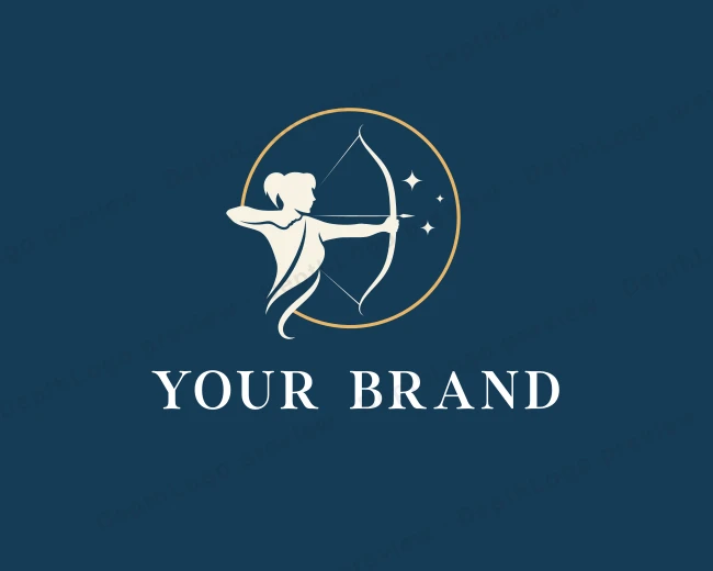 Woman Archer Athlete logo template for Your Brand