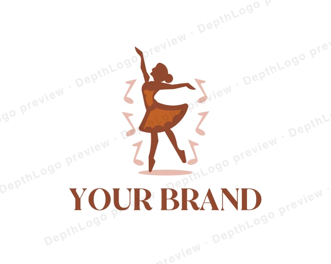 Woman Ballet Dancing logo template for Your Brand