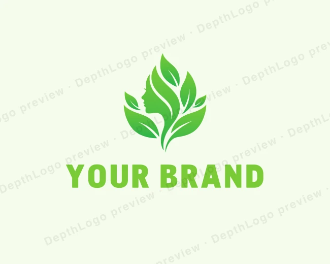 Woman Leaf Wellness logo template for Your Brand