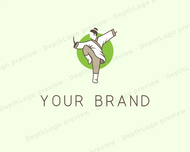 Wushu Martial Arts logo template for Your Brand