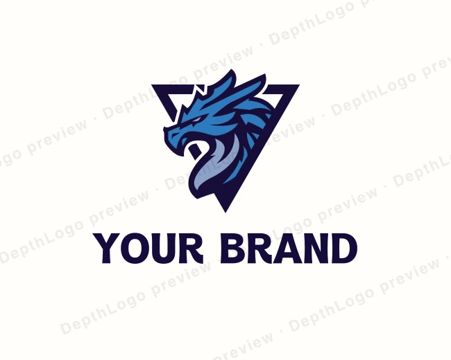 Wyvern Fantasy Dragon logo template for Your Brand