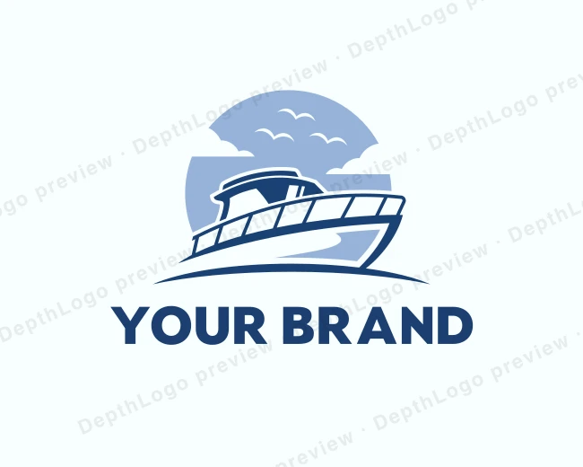 Yacht Boat Transport logo template for Your Brand