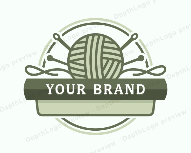 Yarn Needle Embroidery logo template for Your Brand