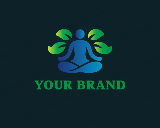Yoga Leaf Wellness logo template for Your Brand
